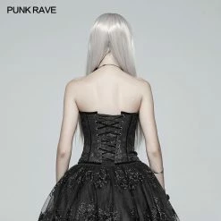 Punk Rave Store Gothic Womens Corset Gothic Sweetheart Neck Jacquard Corset