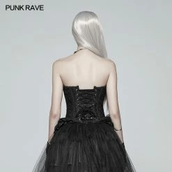 Punk Rave Store Lolita Black Elf Lace Corset With Lace-up Back