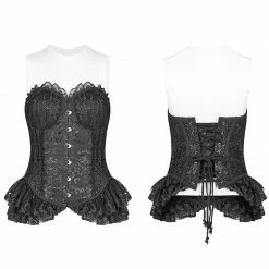 Punk Rave Store Lolita Black Elf Lace Corset With Lace-up Back