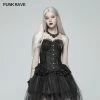 Punk Rave Store Lolita Black Elf Lace Corset With Lace-up Back
