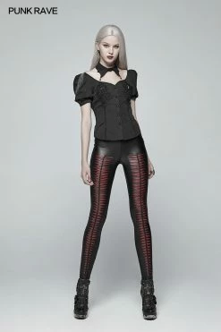 Punk Rave Store Gothic Devil Footprints Leggings Split Pants