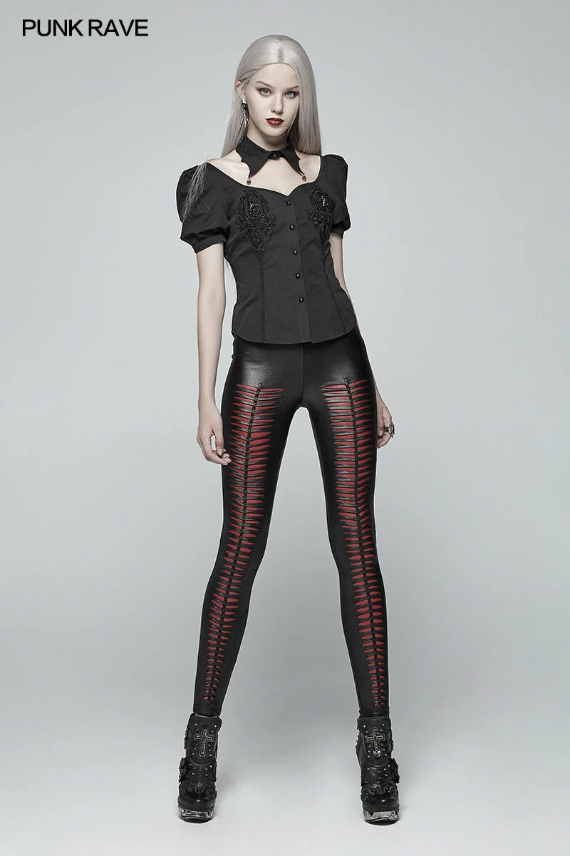 Punk Rave Store Gothic Blood Bubble Short Sleeves Shirt 8 Punk Rave Store Gothic Blood Bubble Short Sleeves Shirt