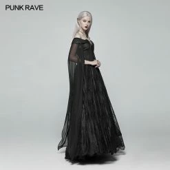 Punk Rave Store Retro And Elegant Dark Gothic Off Shoulder Victoria Long Lace Dress