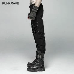 Punk Rave Store Punk Men Heavy Metal Trousers With Metal Tip Rivet