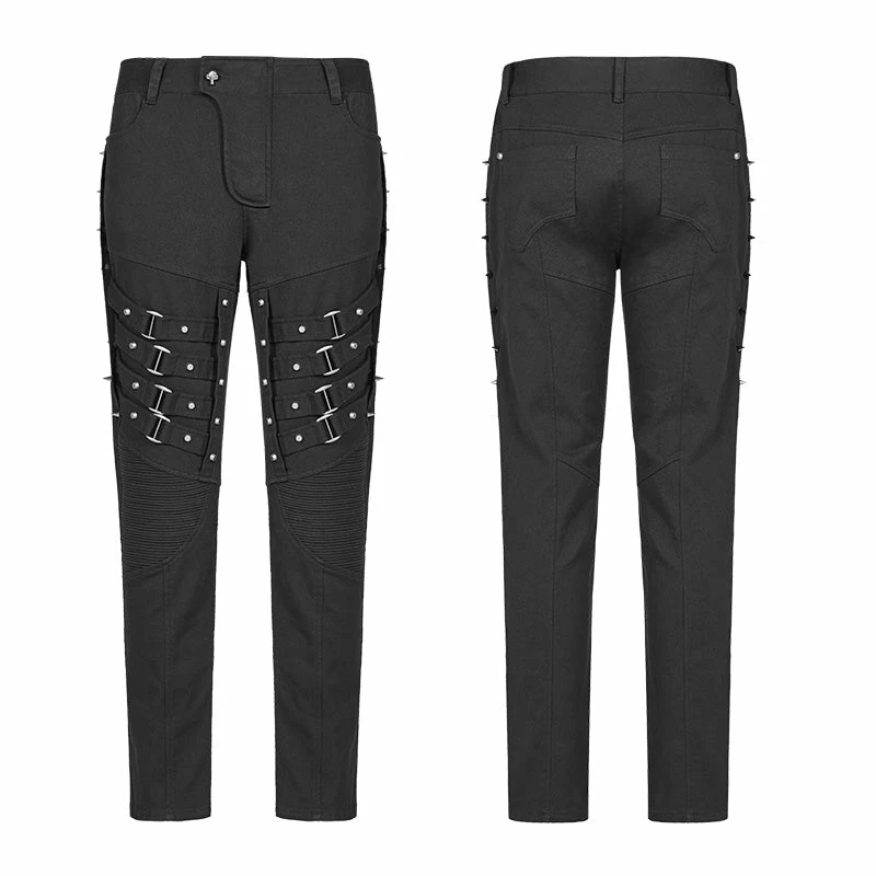 Punk Rave Store Punk Men Heavy Metal Trousers With Metal Tip Rivet 6 Punk Rave Store Punk Men Heavy Metal Trousers With Metal Tip Rivet