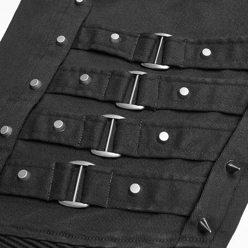 Punk Rave Store Punk Men Heavy Metal Trousers With Metal Tip Rivet 7 Punk Rave Store Punk Men Heavy Metal Trousers With Metal Tip Rivet