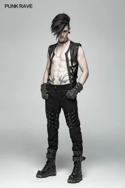 Punk Rave Store Punk Men Heavy Metal Trousers With Metal Tip Rivet 13 Punk Rave Store Punk Men Heavy Metal Trousers With Metal Tip Rivet