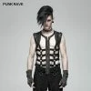 Punk Rave Store Men Punk Personality Skeleton PU Vest