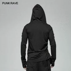 Punk Rave Store Dark Punk Hooded Thin Asymmetry Sweatshirt For Men