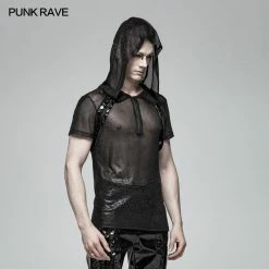 Punk Rave Store Punk Perspective Hooded Tulle T-shirt