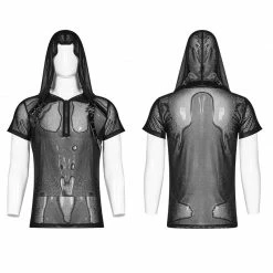 Punk Rave Store Punk Perspective Hooded Tulle T-shirt