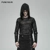 Punk Rave Store Men Punk Dark Printing Long Sleeves Hooded T-shirt Punk Mens T Shirts