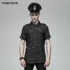 Punk Rave Store Men Punk Simple Short Sleeve Shirt