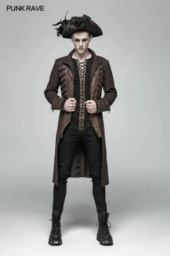 Punk Rave Store Steampunk Lace-up Neckline Long Sleeve T Shirt Punk Mens T Shirts