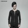 Punk Rave Store Steampunk Lace-up Neckline Long Sleeve T Shirt Punk Mens T Shirts