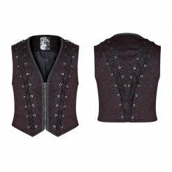 Punk Rave Store Goth Black And Red V-neck Zipper Vest With Cross Decoration Gothic 11 Punk Rave Store Goth Black And Red V-neck Zipper Vest With Cross Decoration Gothic
