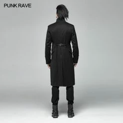 Punk Rave Store Men Gothic Standing Collar Mid-length Coat 10 Punk Rave Store Men Gothic Standing Collar Mid-length Coat
