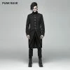 Punk Rave Store Men Gothic Standing Collar Mid-length Coat