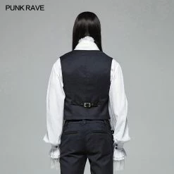 Punk Rave Store Gentleman Punk V-neck Simple Vest For Men
