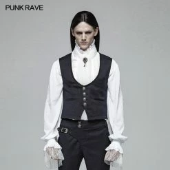 Punk Rave Store Gentleman Punk V-neck Simple Vest For Men