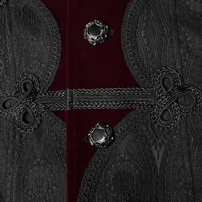 Punk Rave Store Men Goth Vampire Master Mid-length Jacket V-neck Long Sleeve Coat 13 Punk Rave Store Men Goth Vampire Master Mid-length Jacket V-neck Long Sleeve Coat