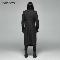 Punk Rave Store Men Goth Vampire Master Mid-length Jacket V-neck Long Sleeve Coat 16 Punk Rave Store Men Goth Vampire Master Mid-length Jacket V-neck Long Sleeve Coat