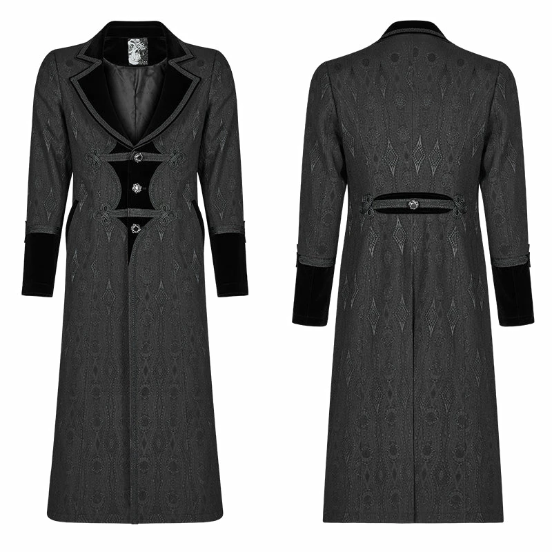 Punk Rave Store Men Goth Vampire Master Mid-length Jacket V-neck Long Sleeve Coat 6 Punk Rave Store Men Goth Vampire Master Mid-length Jacket V-neck Long Sleeve Coat