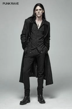 Punk Rave Store Men Goth Vampire Master Mid-length Jacket V-neck Long Sleeve Coat 19 Punk Rave Store Men Goth Vampire Master Mid-length Jacket V-neck Long Sleeve Coat