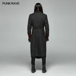 Punk Rave Store Men Goth Vampire Master Mid-length Jacket V-neck Long Sleeve Coat 22 Punk Rave Store Men Goth Vampire Master Mid-length Jacket V-neck Long Sleeve Coat
