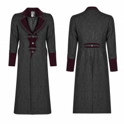 Punk Rave Store Men Goth Vampire Master Mid-length Jacket V-neck Long Sleeve Coat 23 Punk Rave Store Men Goth Vampire Master Mid-length Jacket V-neck Long Sleeve Coat