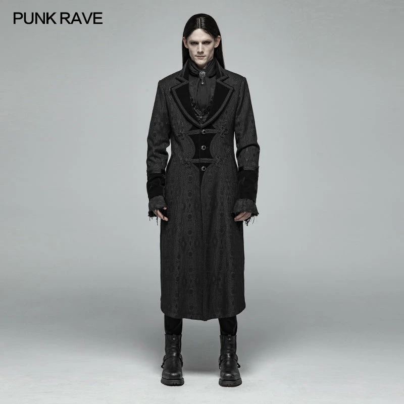 Punk Rave Store Men Goth Vampire Master Mid-length Jacket V-neck Long Sleeve Coat 3 Punk Rave Store Men Goth Vampire Master Mid-length Jacket V-neck Long Sleeve Coat