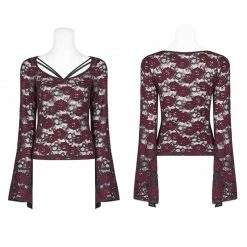 Punk Rave Store Sexy Perspective Lace Gothic T-shirt For Women