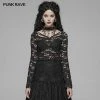 Punk Rave Store Sexy Perspective Lace Gothic T-shirt For Women