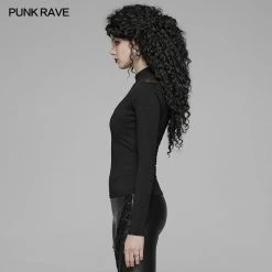 Punk Rave Store Gothic Hollow-out Long Sleeve T-shirt For Women