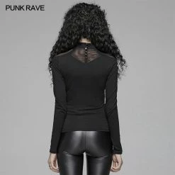 Punk Rave Store Gothic Hollow-out Long Sleeve T-shirt For Women