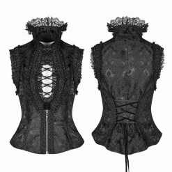 Punk Rave Store Sexy Deep V Collar Vest Lolita Women Lace High Standing Collar Waistcoat 11 Punk Rave Store Sexy Deep V Collar Vest Lolita Women Lace High Standing Collar Waistcoat