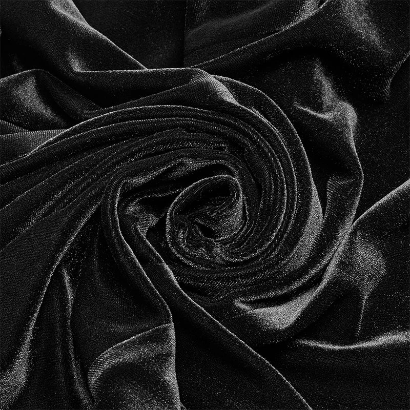 Punk Rave Store Gothic Daily Women Long Sleeve Velvet High-low Long Dress With Lace 7 Punk Rave Store Gothic Daily Women Long Sleeve Velvet High-low Long Dress With Lace