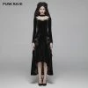 Punk Rave Store Gothic Daily Women Long Sleeve Velvet High-low Long Dress With Lace 1 Punk Rave Store Gothic Daily Women Long Sleeve Velvet High-low Long Dress With Lace