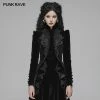 Punk Rave Store Gothic Weft Long Sleeve Standing Collar Velvet Short Coat For Women