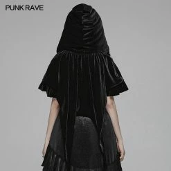 Punk Rave Store Lolita Velvet Short Hooded Loose Cloak With Cute Wooly Balls Accessories