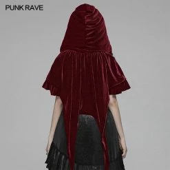 Punk Rave Store Lolita Velvet Short Hooded Loose Cloak With Cute Wooly Balls Accessories