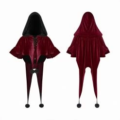 Punk Rave Store Lolita Velvet Short Hooded Loose Cloak With Cute Wooly Balls Accessories