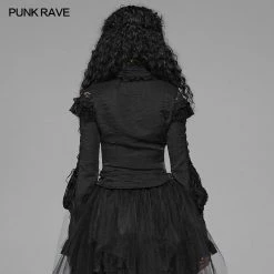 Punk Rave Store Lolita Long Sleeve Shirt Translucent Lace Shoulder T-shirt