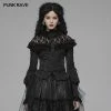 Punk Rave Store Lolita Long Sleeve Shirt Translucent Lace Shoulder T-shirt