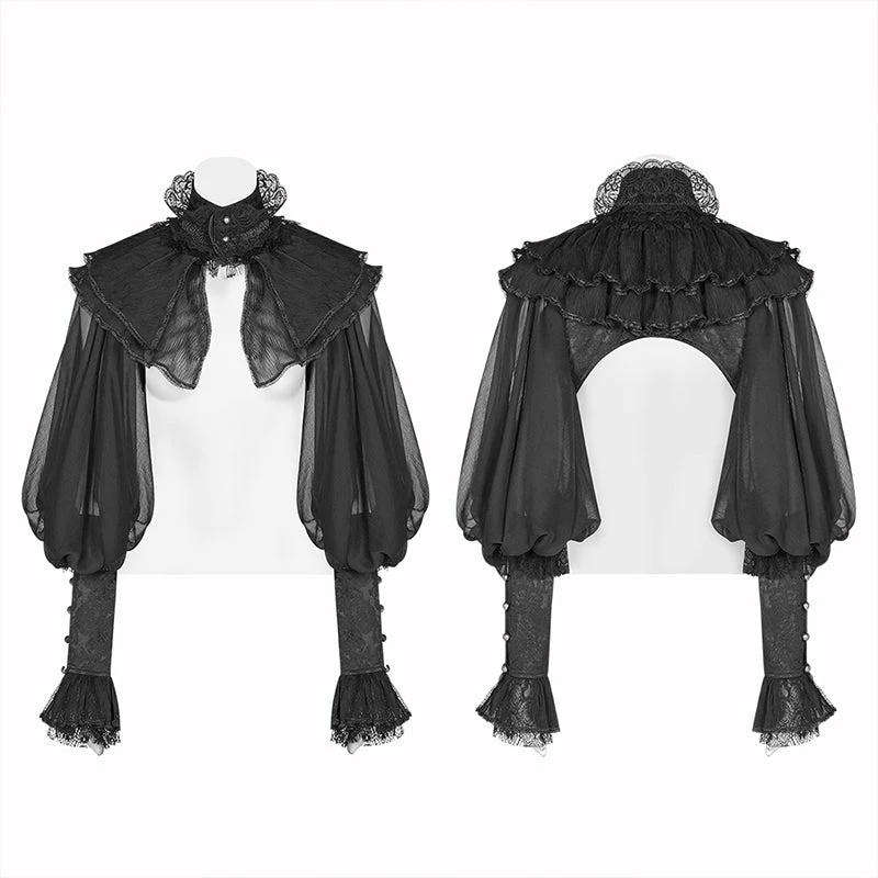 Punk Rave Store Lolita Big Puff Sleeve Stand Collar Long Sleeve Blouse 6 Punk Rave Store Lolita Big Puff Sleeve Stand Collar Long Sleeve Blouse