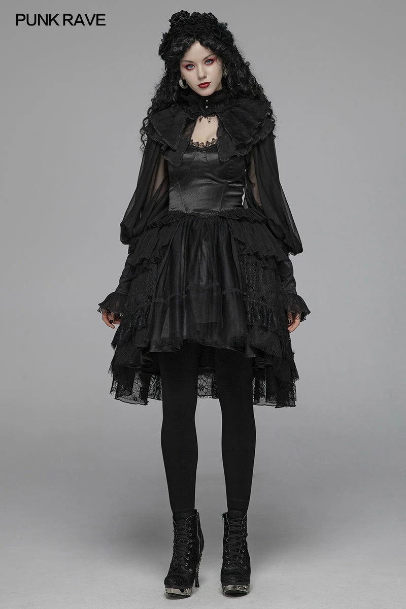 Punk Rave Store Lolita Big Puff Sleeve Stand Collar Long Sleeve Blouse 8 Punk Rave Store Lolita Big Puff Sleeve Stand Collar Long Sleeve Blouse