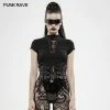 Punk Rave Store Hollow-out Strap Short-sleeved T-shirt