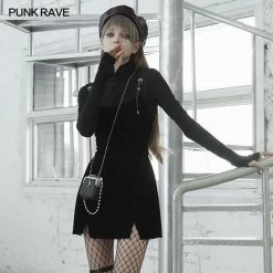 Punkravestore Women Punk Straps Small A Shape Dress