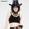 Punkravestore PU Carved Cowboy Hat