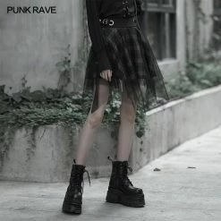 Punkravestore Daily Dark Mesh Skirt